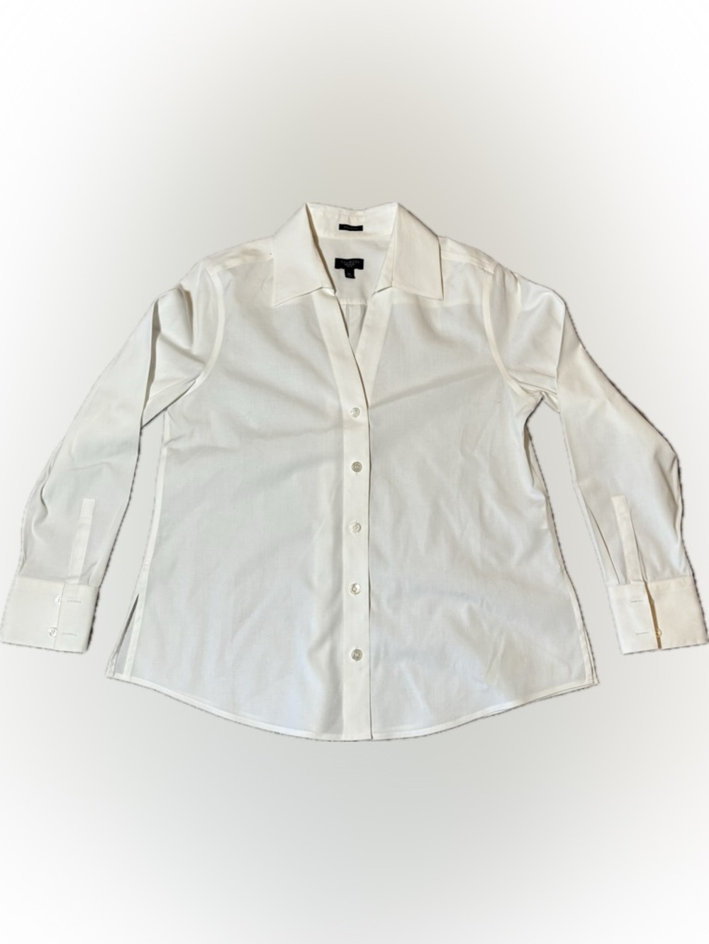 E82 Talbots White Button-Down Women's Shirt, Size 6P